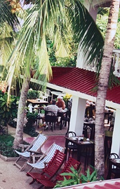 Breakfast outdoors with a friend
